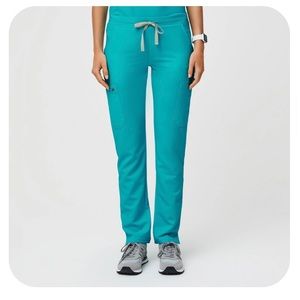 Figs Petite Yola skinny scrubs pants Women XS in Teal color